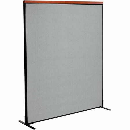 INTERION BY GLOBAL INDUSTRIAL Interion Deluxe Freestanding Office Partition Panel, 60-1/4inW x 73-1/2inH, Gray 694852FGY